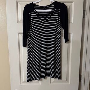 Black and White Striped Dress